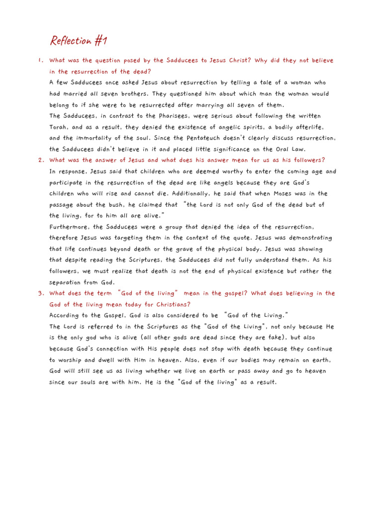 Christian Reflections